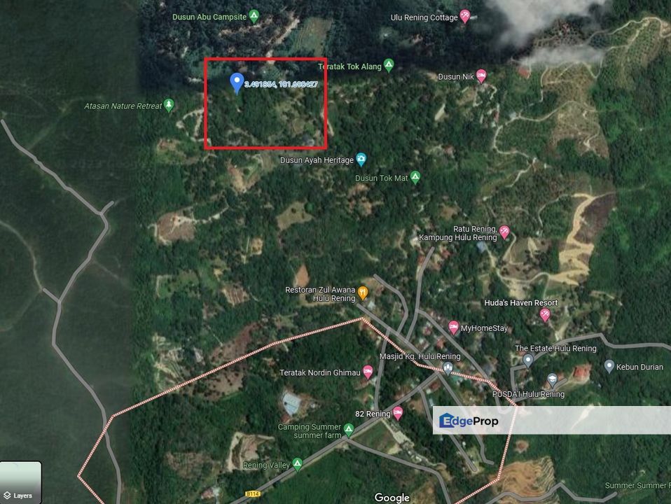Agri Land ada Sungai Main Hulu Rening Batang Kali 1.79 Ekar, Selangor, Batang Kali