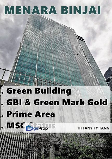 Menara Binjai, (KLCC) MSC, GBI & Green Mark Gold Certified, Semi-Fitted Office, next to LRT, Kuala Lumpur, KLCC