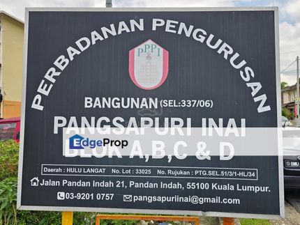 Blok B,Pangsapuri Inai,Pandan Indah, Selangor, Pandan Indah