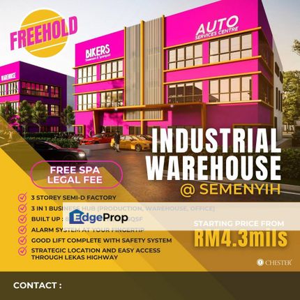 New  3 Storey Semi D Industrial Warehouse Semenyih, Selangor, Semenyih