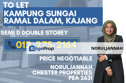 KAMPUNG SUNGAI RAMAL DALAM, KAJANG, SELANGOR SEWA New Semi D Double StoreySungai Ramal Dalam Kajang, Selangor, Kajang