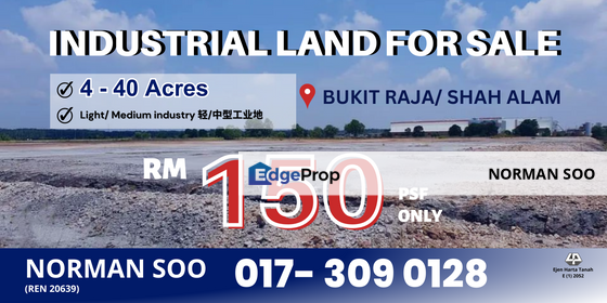 35 acres | Bukit Raja Industrial Land for Sale, Selangor, Shah Alam