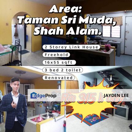 2 Storey Taman Sri Muda Shah Alam 315 k only, Selangor, Shah Alam