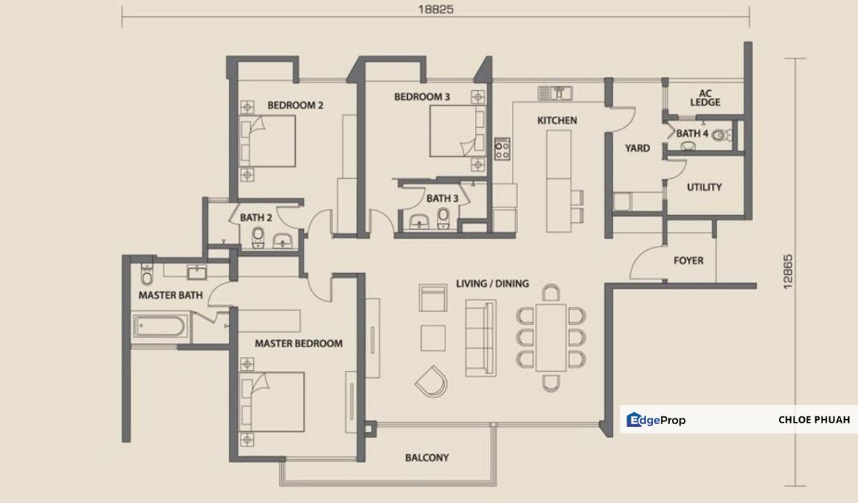 Seri Riana Wangas Maju 1775sf 3+1 Bedrooms Spacious living hall for SALE, Kuala Lumpur, Wangsa Maju