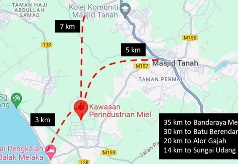 Single storey terrace factory for sale in Masjid Tanah, Alor Gajah