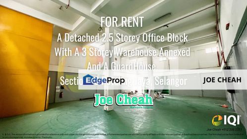 Detached Office/Warehouse For Rent Section 13 Petaling Jaya , Selangor, Petaling Jaya