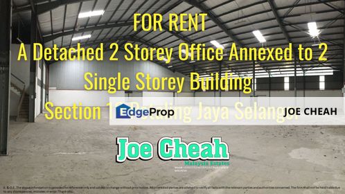 Detached Office & Single Storey Building For Rent Section 13 Petaling Jaya , Selangor, Petaling Jaya