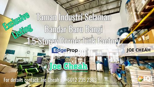 1.5 Storey Renovated & Extended Corner Link Factory Taman Industri Selaman, Seksyen 10, Bangi, Selangor, Bangi
