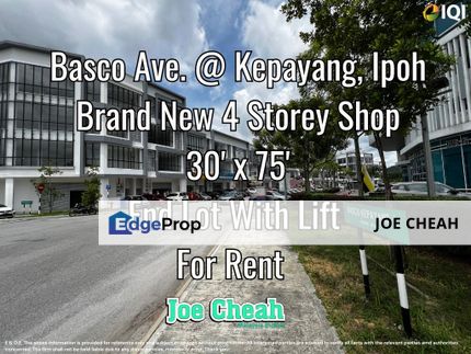 Brand New End Block Shop With Lift Basco Avenue@Kepayang Ipoh, Perak, Ipoh