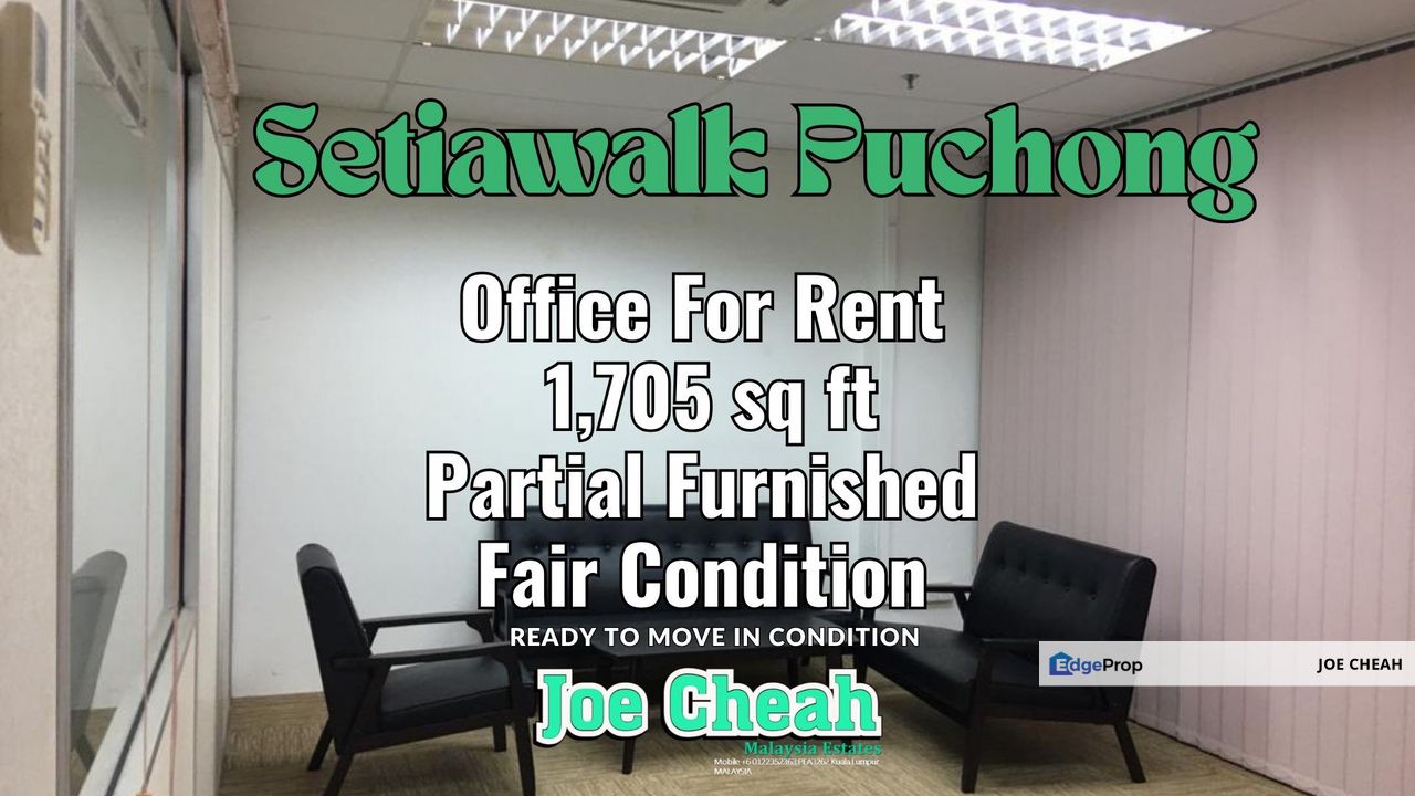 Partial Furnished Office 1,705 sq ft, Selangor, Puchong
