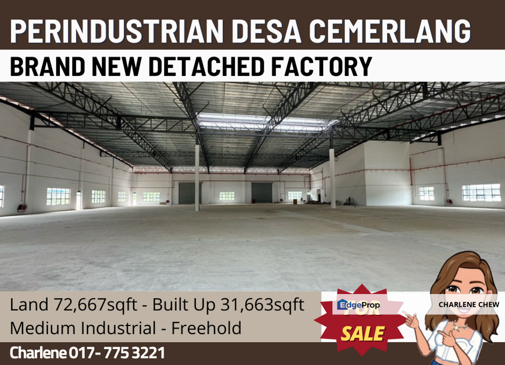 Desa Cemerlang Brand New Single Storey Detached Factory for Sale @RM13 ...