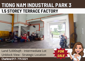 Tiong Nam Industrial Park 3 @ 1.5 Terrace Factory Unblock View For Sale 