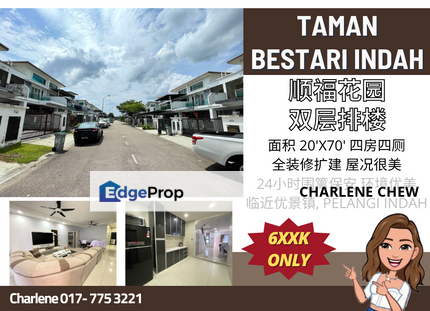 Bestari Indah Double Storey Renovated Nice Condition Gated & Guarded, Johor, Ulu Tiram