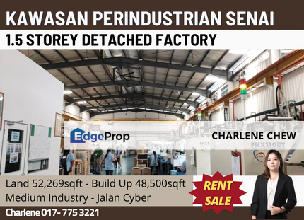 Kasawan Perindustrian Senai @ Cyber 1.5 Storey Detached Factory (Rent / Sale), Johor, Senai