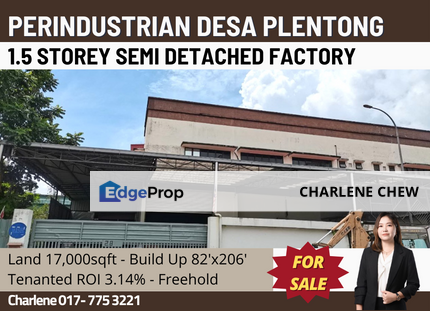 Taman Perindustrian Desa Plentong 1.5 Storey Semi-D Factory, Johor, Masai
