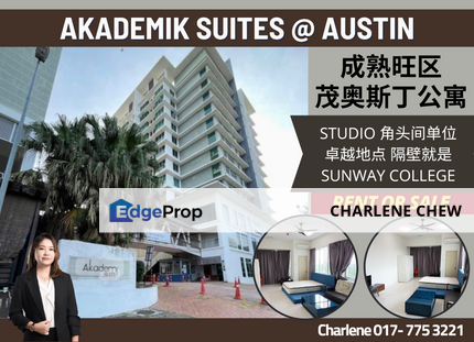 Akademik Suites @ Mount Austin Studio Unit Fully Furnished (Rent or Sale), Johor, Johor Bahru