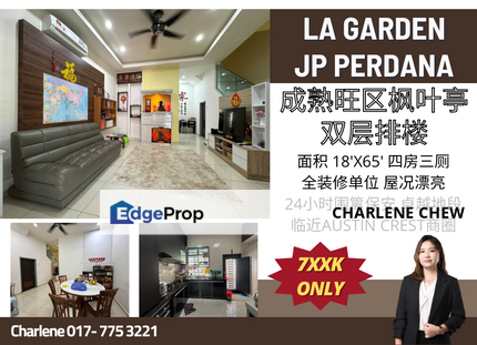 LA Garden Mount Austin Double Storey Good Condition Fully Renovated, Johor, Johor Bahru