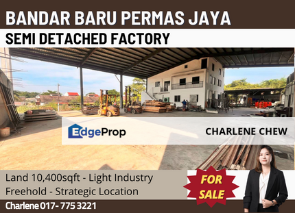 Permas Jaya Semi Detached Factory (For Sale), Johor, Masai