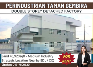 Taman Gembira Jalan Riang Double Storey Detached Factory (Rent) for ...