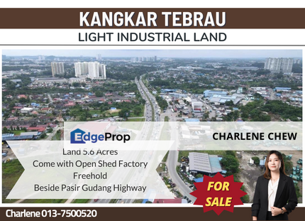 Kangkar Tebrau Light Industrial Land (Sale 81/sqft), Johor, Johor Bahru