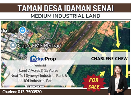Taman Desa Idaman Senai Medium Industrial Land (Sale 35per sqft), Johor, Senai