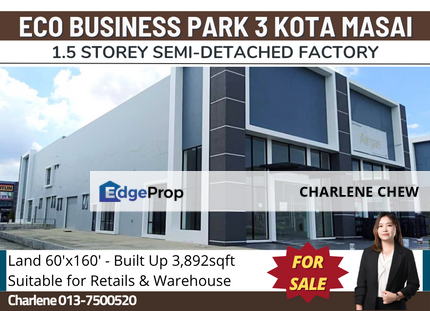 Eco Business Park 3 @ Kota Masai 1.5 Storey Semi-D Factory (Sale), Johor, Masai
