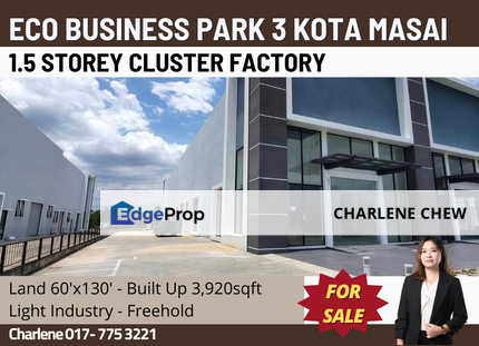 Eco Business Park 3 @ Kota Masai 1.5 Storey Cluster Factory (Sale), Johor, Masai