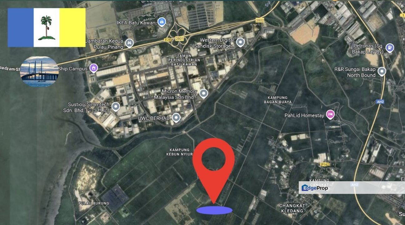 113 Acre Industrial Land in Batu Kawan For Sale, Penang, Nibong Tebal