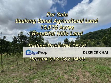 Seelong Senai Beautiful Agriculture Land For Sale, Johor, Senai