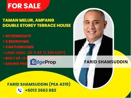Taman Melur, Ampang, 2 Storey Terrace House for sale, Selangor, Ampang