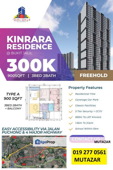 KONDOMINIUM BARU MAMPU MILIK @ KINRARA - DEKAT LRT, Selangor, Bandar Kinrara Puchong