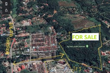 FREEHOLD Land For Sale in Bukit Koman @ Raub, Pahang - Near Town
