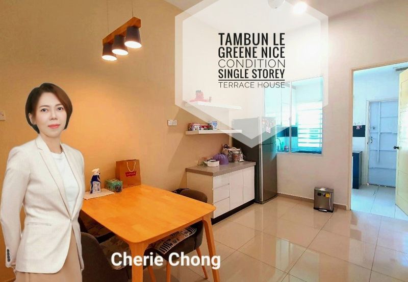 Sunway Tambun Le Greene Nice Condition Single Storey Terrace House Gated & Guarded With Renovated Kitchen Cabinet 
