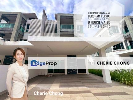 Ridgewood Taman Bercham Permai Unoccupied Luxury 3 Storey Semi-D House Gated & Guarded , Perak, Ipoh