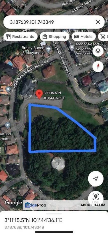 Vacant Bungalow Land Jalan Puncak Setiawangsa, Kuala Lumpur, Wangsa Maju