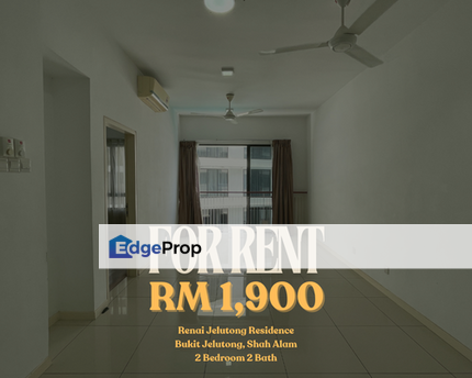 For Rent. 2R2B. Partially Furnished. Serene View, Selangor, Bukit Jelutong