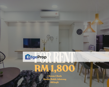 Bukit Jelutong. For Rent. 1R1B Radia Residence. Fully Furnished, Selangor, Bukit Jelutong