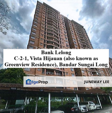 Bank Lelong Sg Long Condo : C-2-1, Vista Hijauan (also known as Greenview Residence), Bandar Sungai Long (R/Pangsa), 43000, Kajang, Selangor., Selangor, Kajang