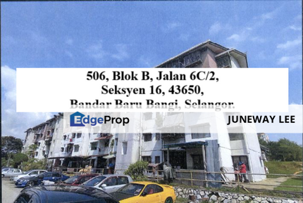 Bank Auction Low Cost Flat : 506, Blok B, Jalan 6C/2, Seksyen 16, 43650, Bandar Baru Bangi, Selangor., Selangor, Bangi
