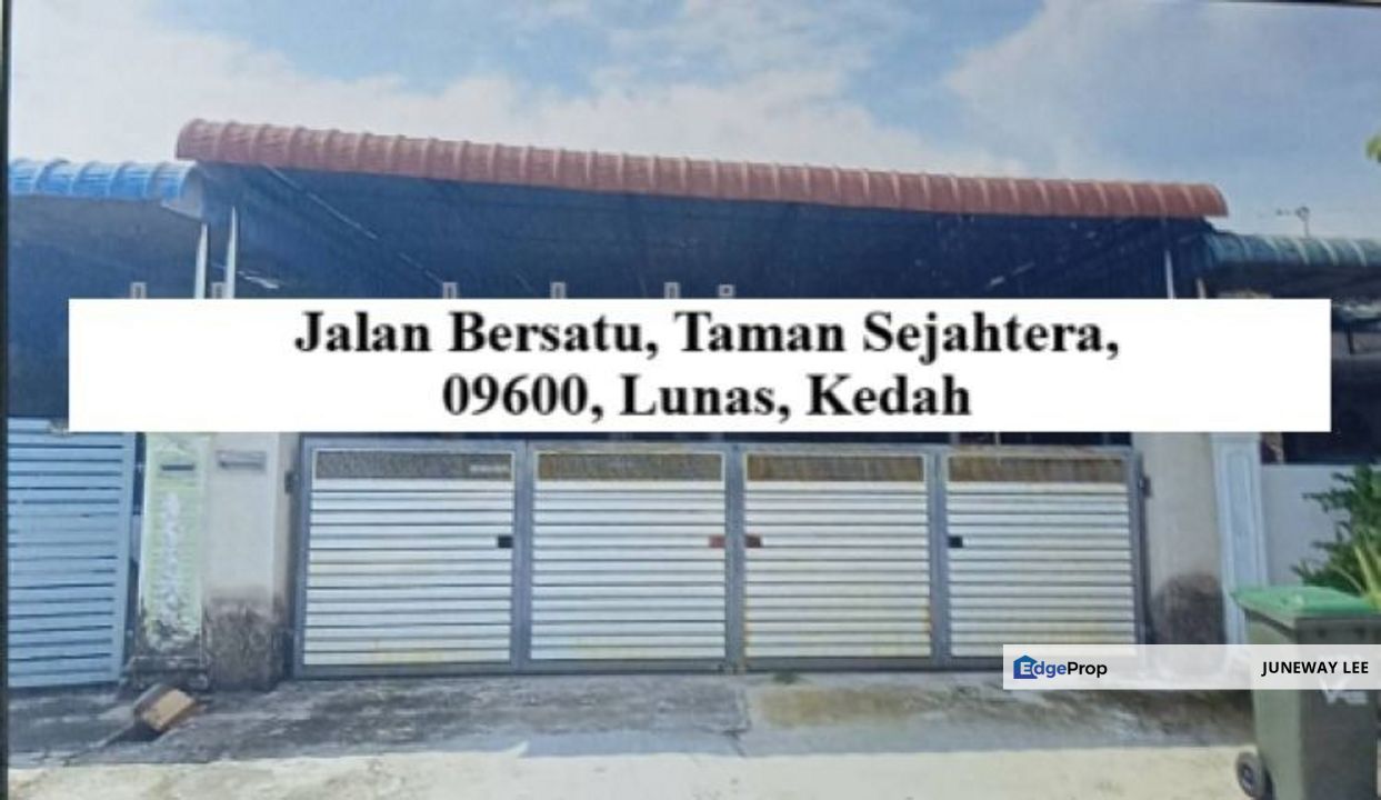 Taman Sejahtera, Lunas, Kedah : Single Story Terraced Jouse : 1183, Jalan Bersatu, Taman Sejahtera, 09600, Lunas, Kedah., Kedah, Lunas