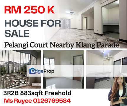 Super Value Buy Good condition Pelangi Court nearby klang parade 883sqft 3 bedroom kitchen table top !!, Selangor, Klang