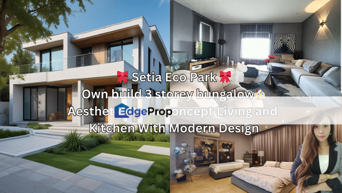 Setia Eco Park own build bungalow  Aesthetic Open Concept Living and Kitchen With Modern Design, Selangor, Setia Eco Park