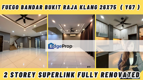 Fuego Bandar Bukit Raja Klang 26x75 2 Storey Superlink Fully Renovated ( Y67 ), Selangor, Klang