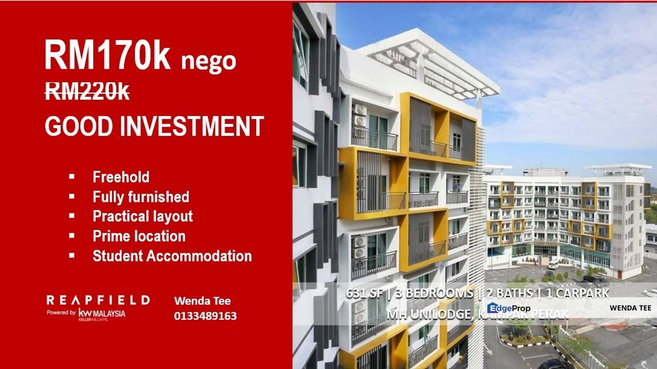 3-BEDS 2-BATHS NEAR UTAR KAMPAR MH UNILODGE, Perak, Kampar