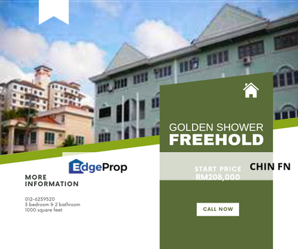 𝐆𝐨𝐥𝐝𝐞𝐧 𝐒𝐡𝐨𝐰𝐞𝐫 𝐂𝐨𝐧𝐝𝐨 𝐊𝐥𝐞𝐛𝐚𝐧𝐠 𝐌𝐞𝐥𝐚𝐤𝐚 Super Below Bank Value 28% Freehold Condominium for Sale , Melaka, Klebang