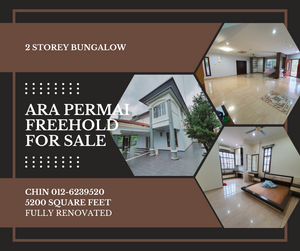 Below Vavlue Freehold 2 Sty Bungalow 5400 Sq Ft Tmn Ara Permai Batu