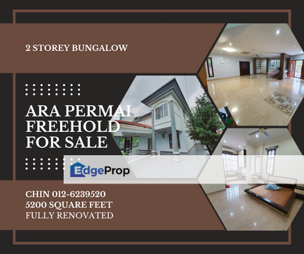 Below Vavlue Freehold 2 Sty Bungalow 5400 sq.ft Tmn Ara Permai Batu Berendam Melaka, Melaka, Batu Berendam