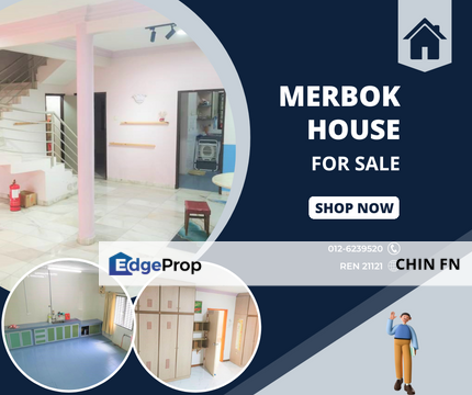 Taman Merbok Bukit Baru Katil Melaka Double Storey Terrace House for Sale Kitchen Extend Freehold, Melaka, Bukit Katil