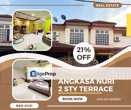Taman Angkasa Nuri Batu Berendam MelakaBelow Value 21% Nice Renovated 2 Sty Teres , Melaka, Durian Tunggal