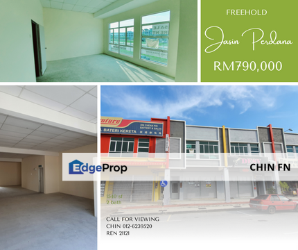 𝗧𝗮𝗺𝗮𝗻 𝗝𝗮𝘀𝗶𝗻 𝗣𝗲𝗿𝗱𝗮𝗻𝗮 𝗠𝗲𝗹𝗮𝗸𝗮 Face Main Road Freehold 2 Storey Shop for Sale near Mydin, Melaka, Jasin